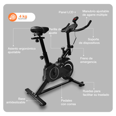 Bicicleta de Spinning Compacta SP4PLUS