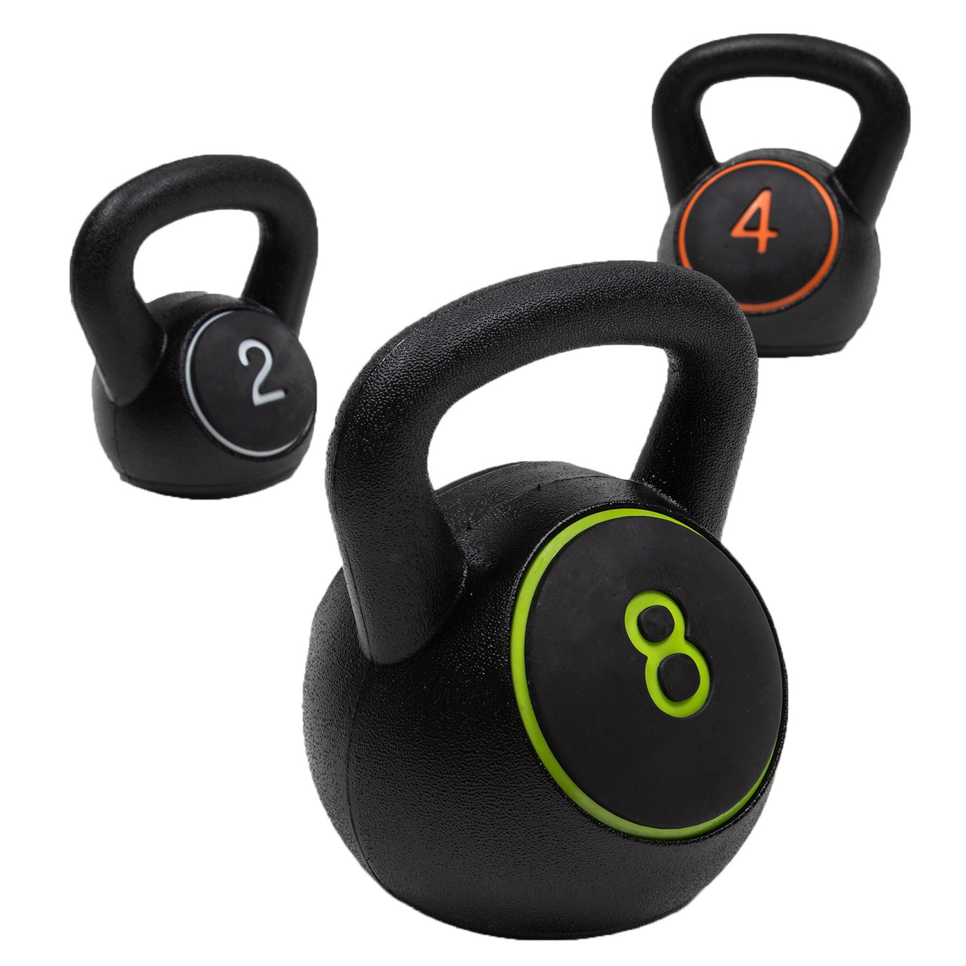 Set 3 Pesas Rusas Kettlebell 2 / 4 / 8 Kg