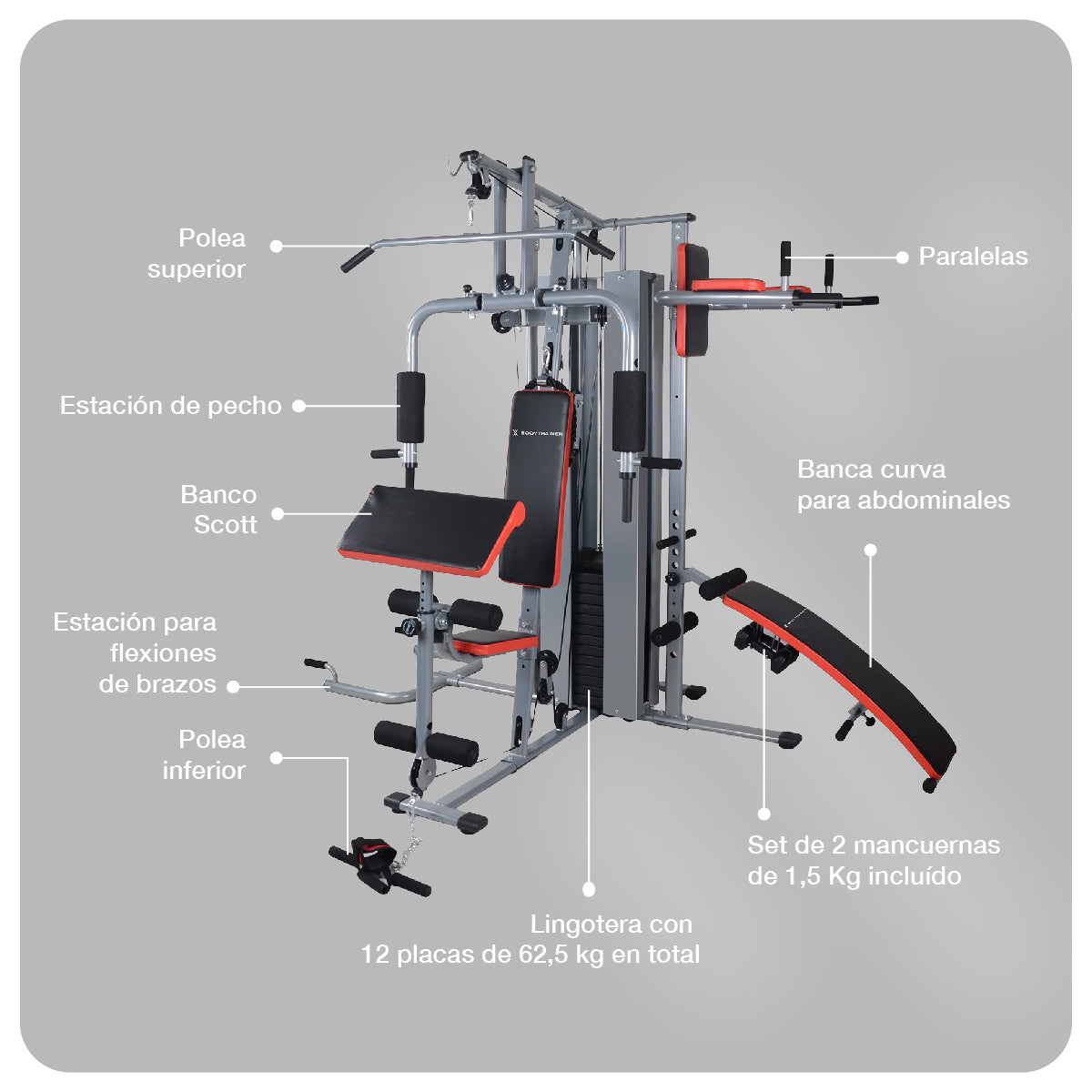 Home Gym Estación Multifuncional HM-320 Pro