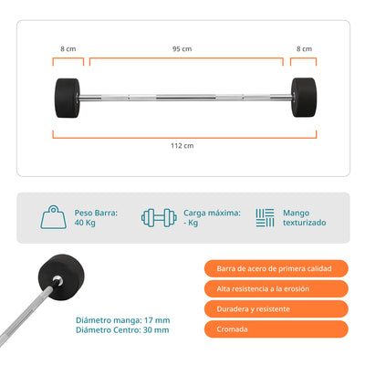 Barra Peso Fijo 30 KG
