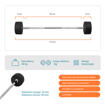 Barra Peso Fijo 40 KG