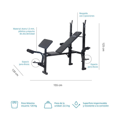 Press Banca Pbm 400 Multifunción Fitness En Casa