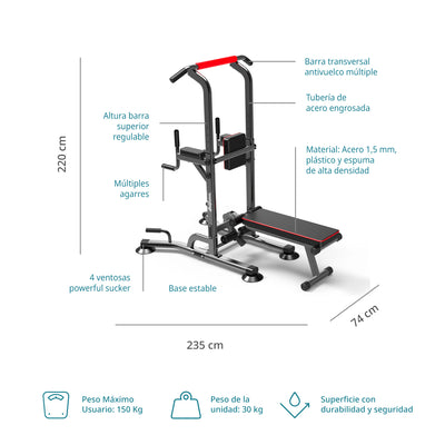 Estación Multifuncional Em 200 Gimnasio En Casa