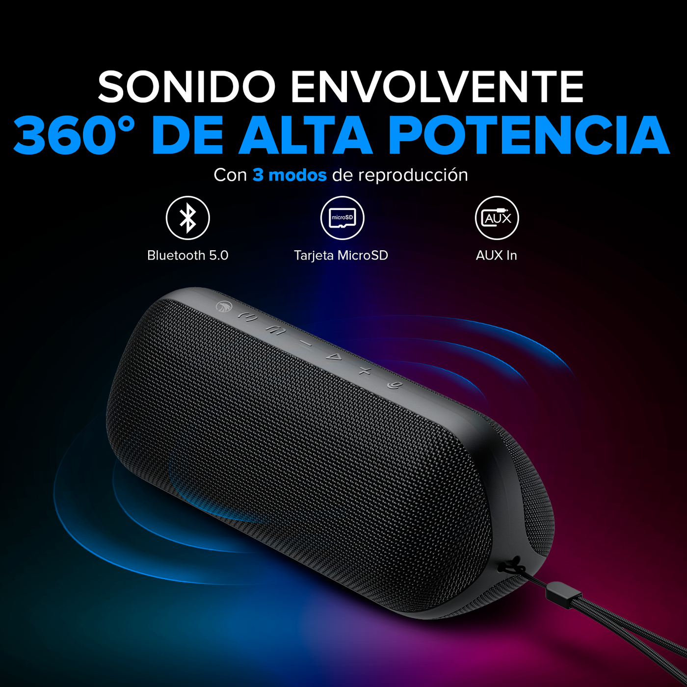 Parlante Inalámbrico Waterproof con Bluetooth