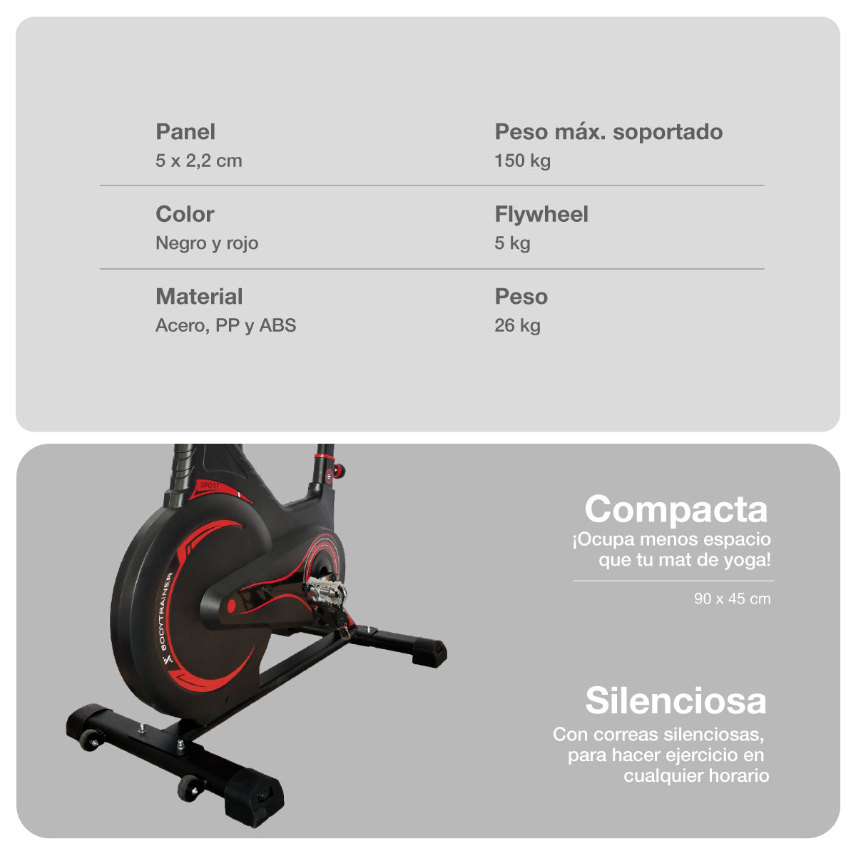 Bicicleta de Spinning Magnética 5Kg MG5