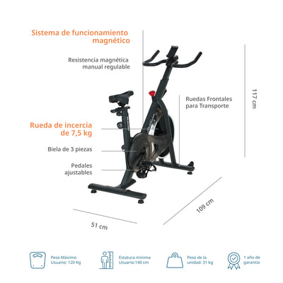 Bicicleta Spinning Spn 300 Mgntc Magnética